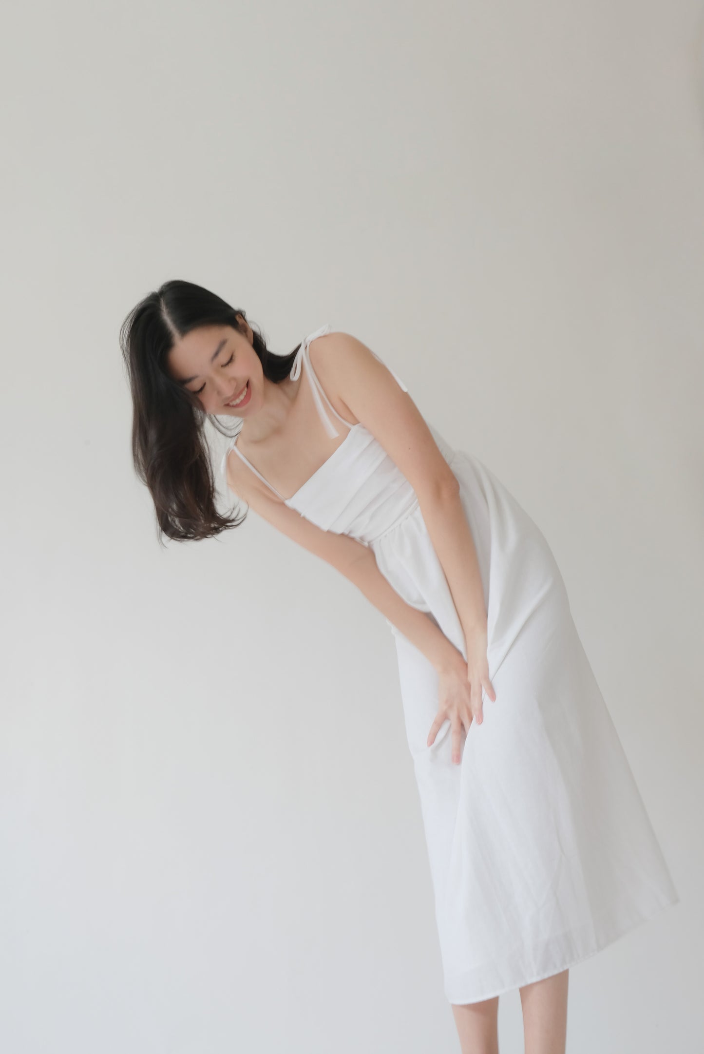 HUNI Ruched Dress - White