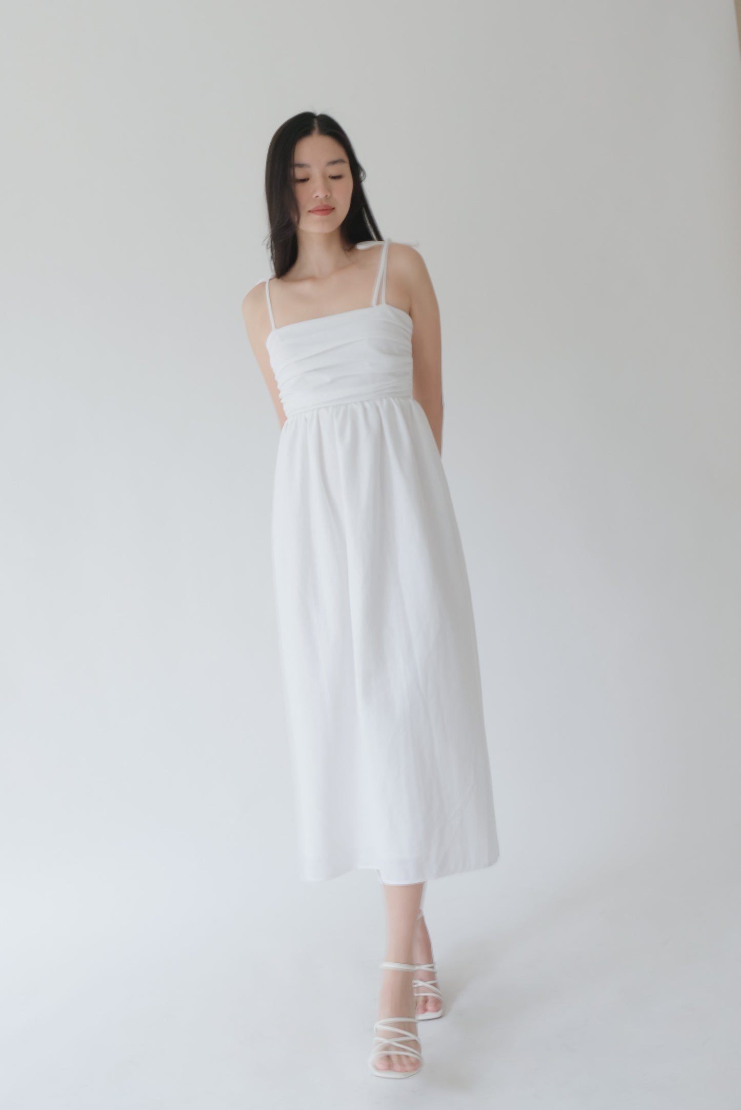 HUNI Ruched Dress - White